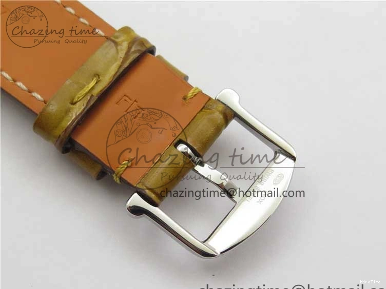 MIROTIME 0127 Durable Portofino 37mm SS V7F 1:1 Best Edition White Dial on Light Brown Leather Strap A 7092